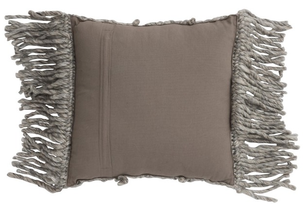 Cojín de Macramé con Flecos Gris - Imagen 2