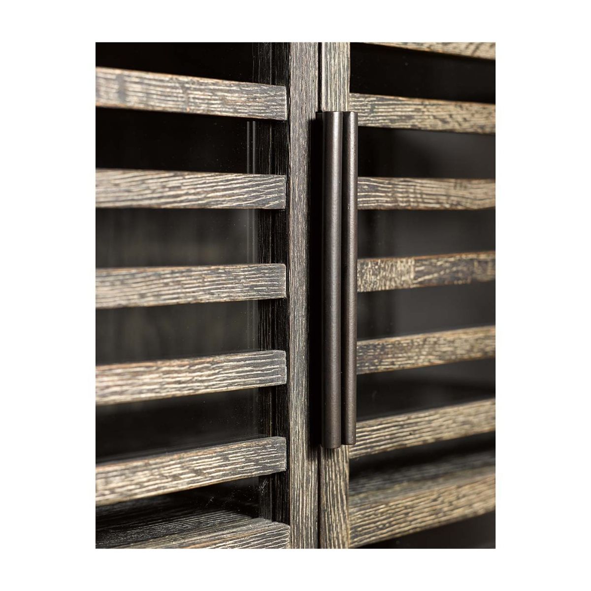 Vitrina de Roble Oscuro con Puertas de Listones - Imagen 4