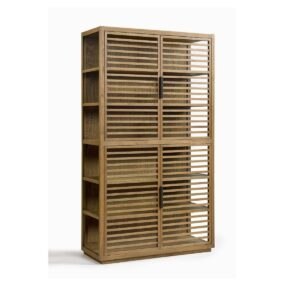 Vitrina de Roble con Puertas de Listones