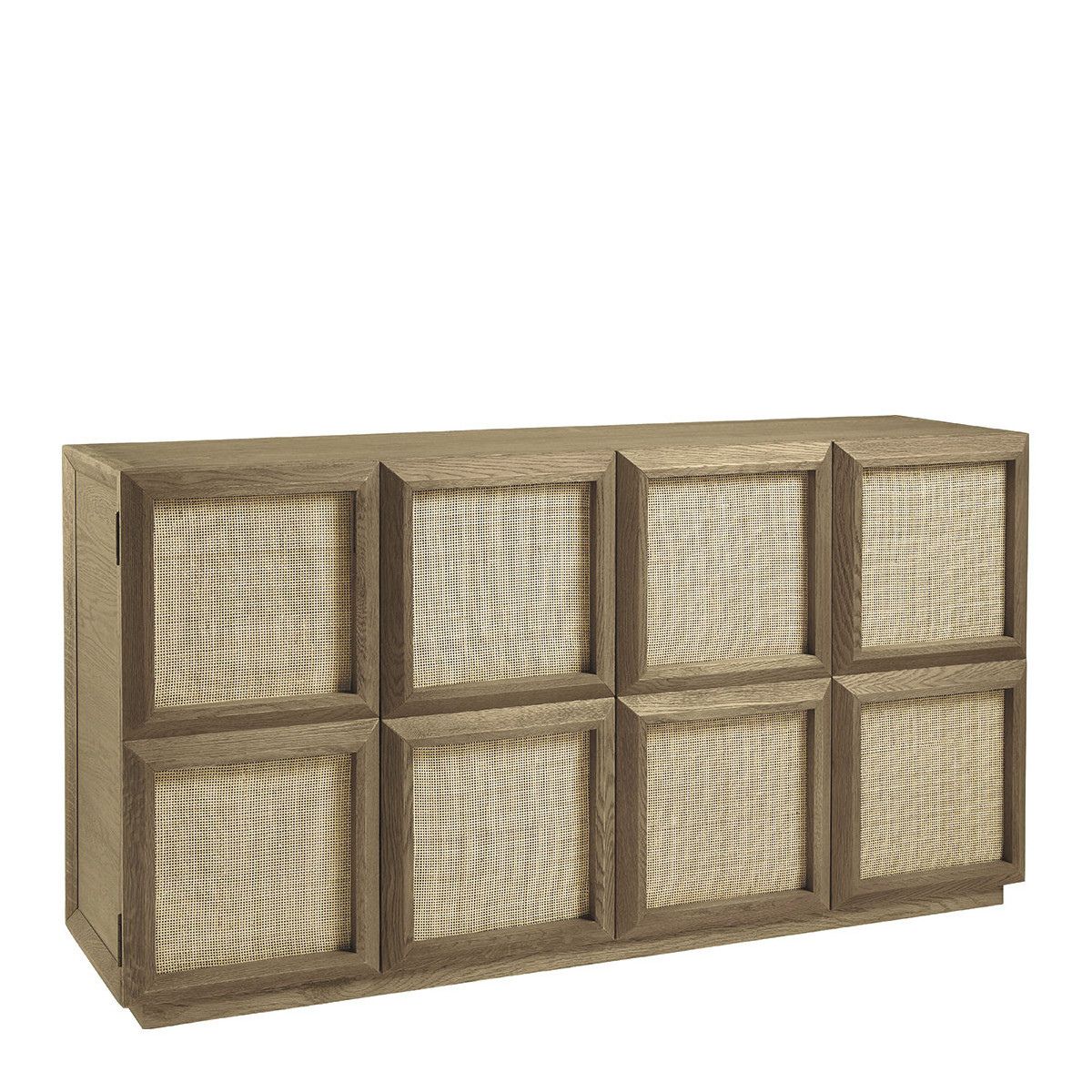 Aparador de Roble con Puertas de Rejilla de Ratán