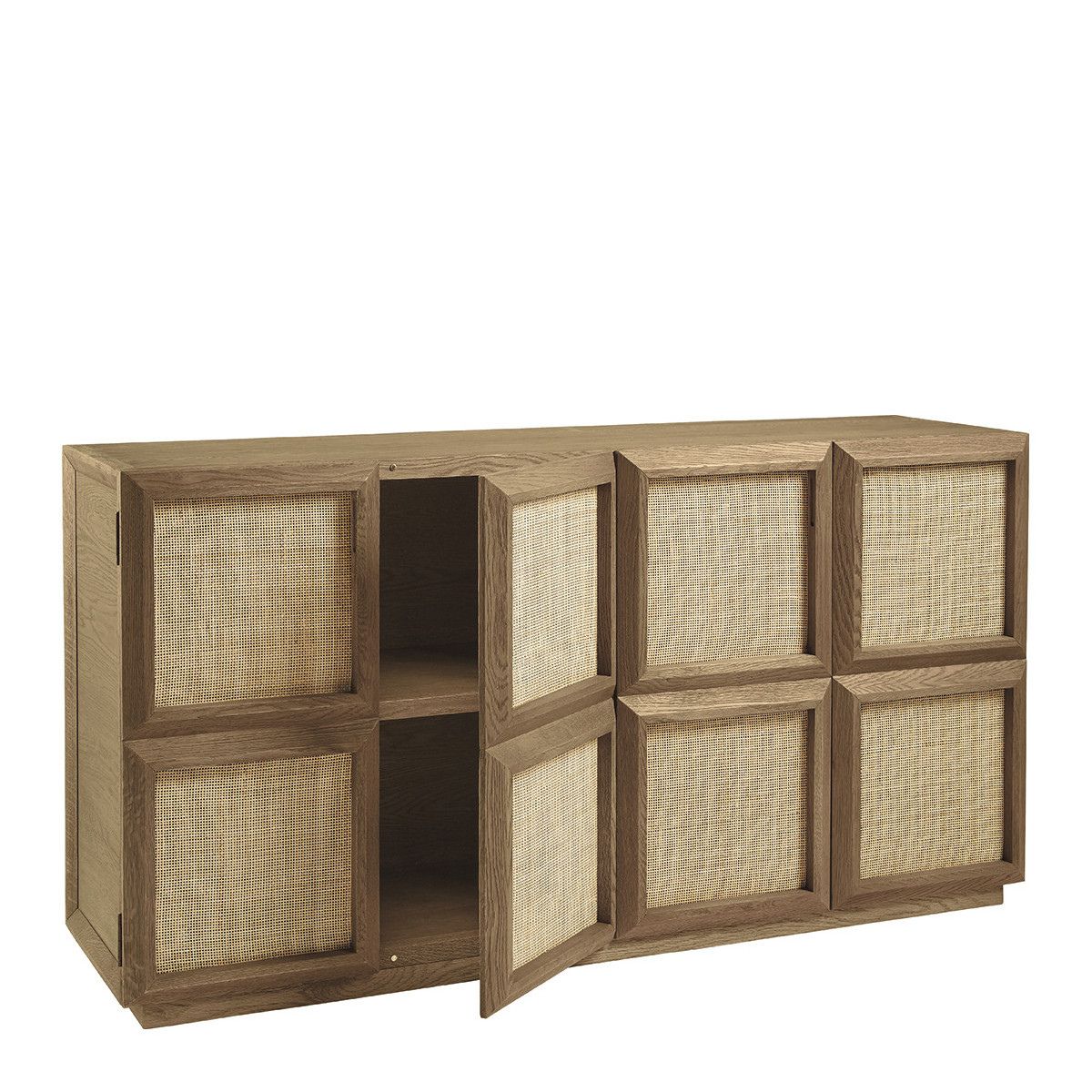 Aparador de Roble con Puertas de Rejilla de Ratán - Imagen 3
