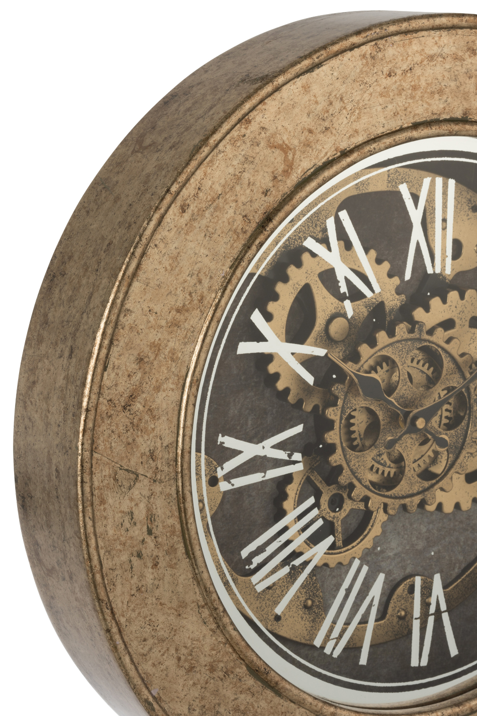 Reloj De Pared Maquinaria Negro-Dorado - Muebles Vesta