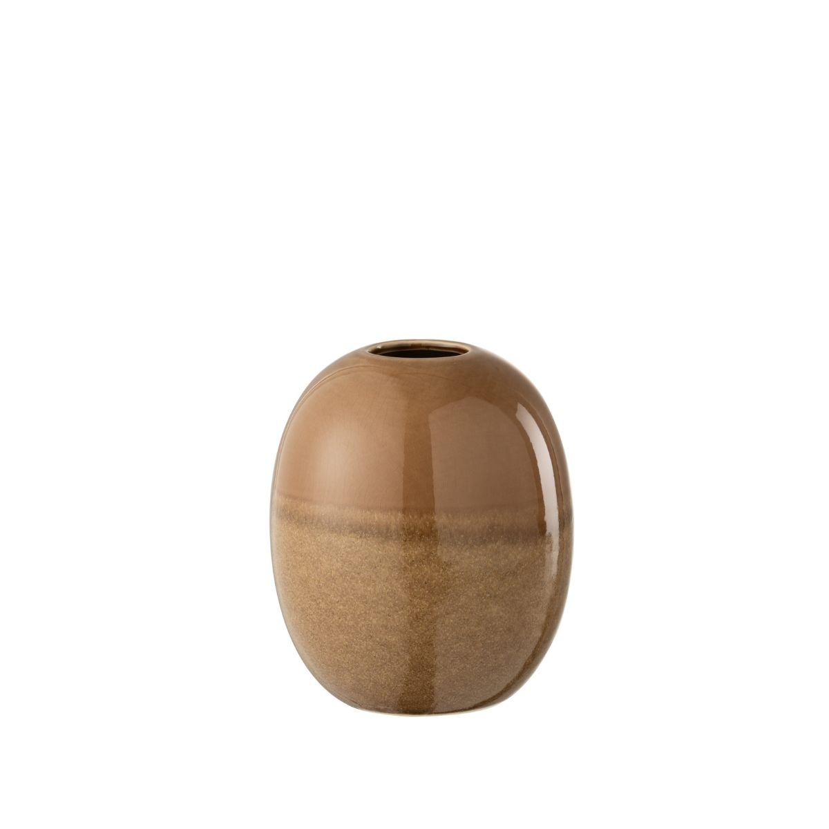 Jarrón de Cerámica Marrón Bicolor