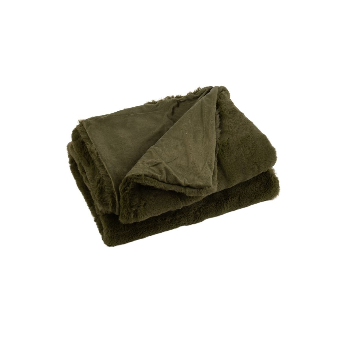 Plaid de Pelo Suave Verde Musgo