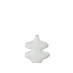 Jarrón Decorativo Orgánico de Cerámica Blanca