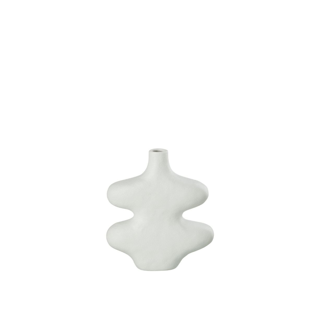Jarrón Decorativo Orgánico de Cerámica Blanca
