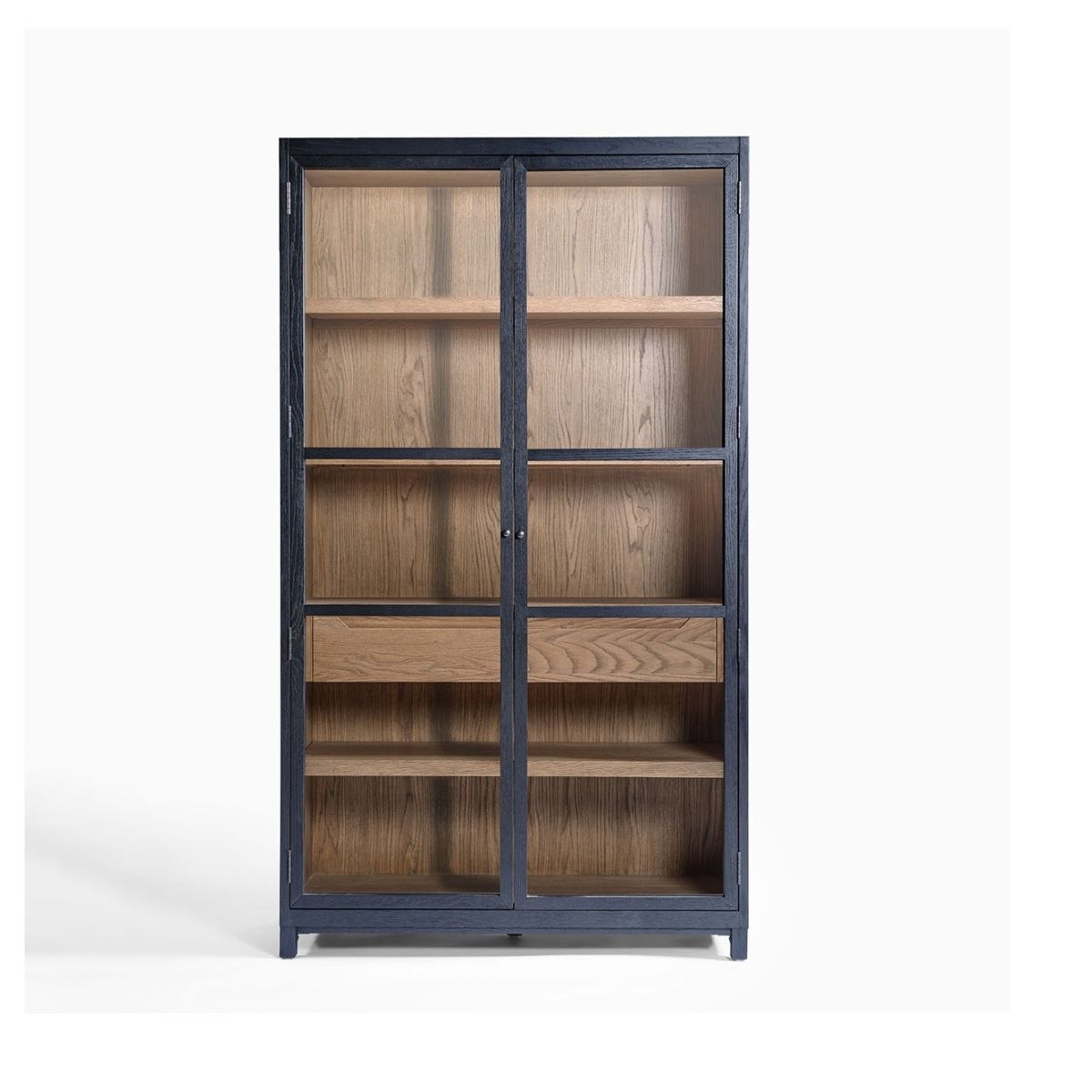 Vitrina de Roble con Puertas de Cristal y Acabado Bicolor - Imagen 3