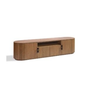 Mueble de TV de Roble con Frentes Acanalados