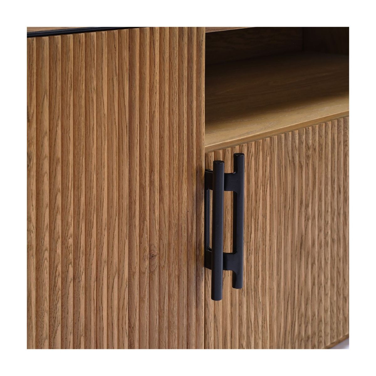 Mueble de TV de Roble con Frentes Acanalados - Imagen 4