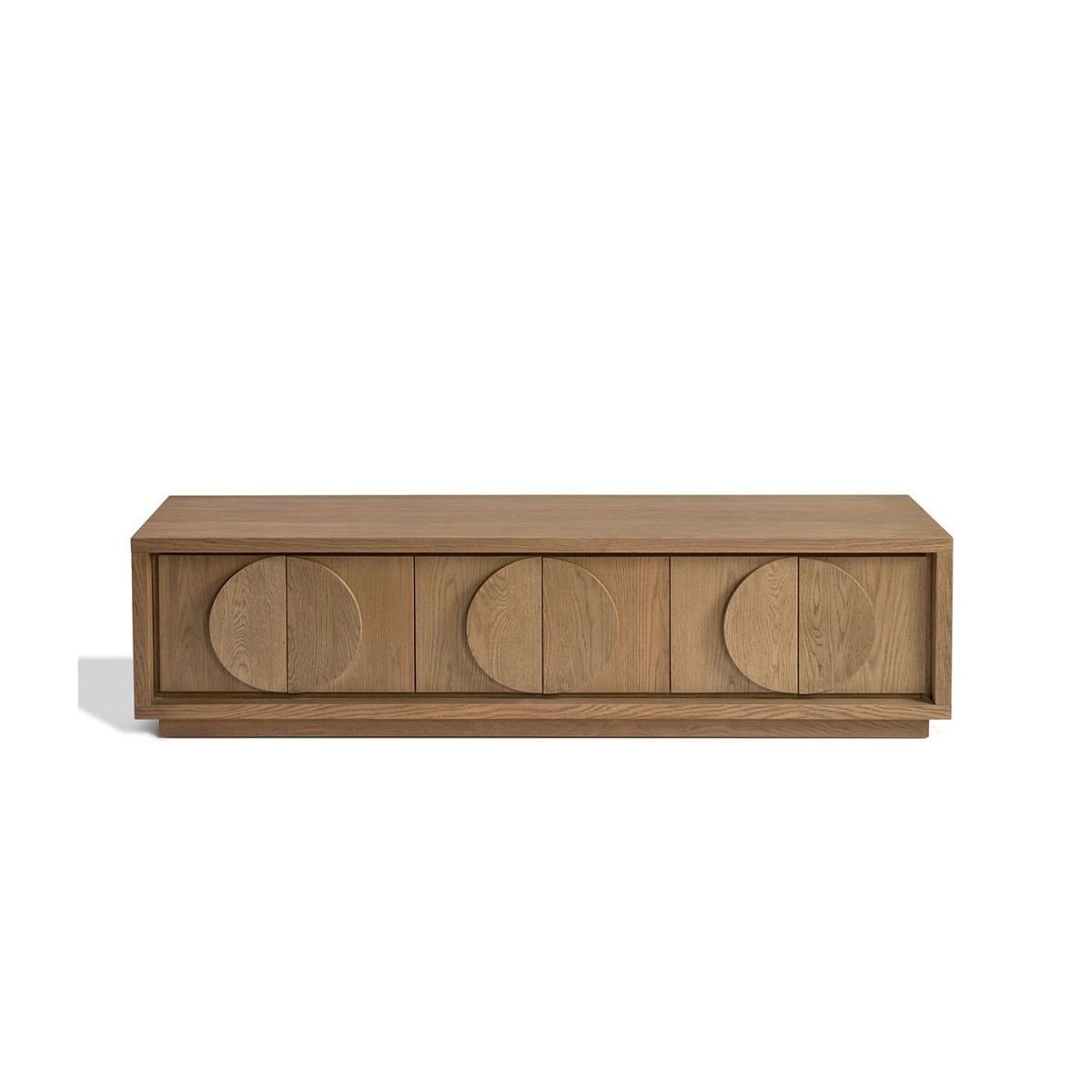 Mueble de TV de Roble con Frentes Circulares - Imagen 2