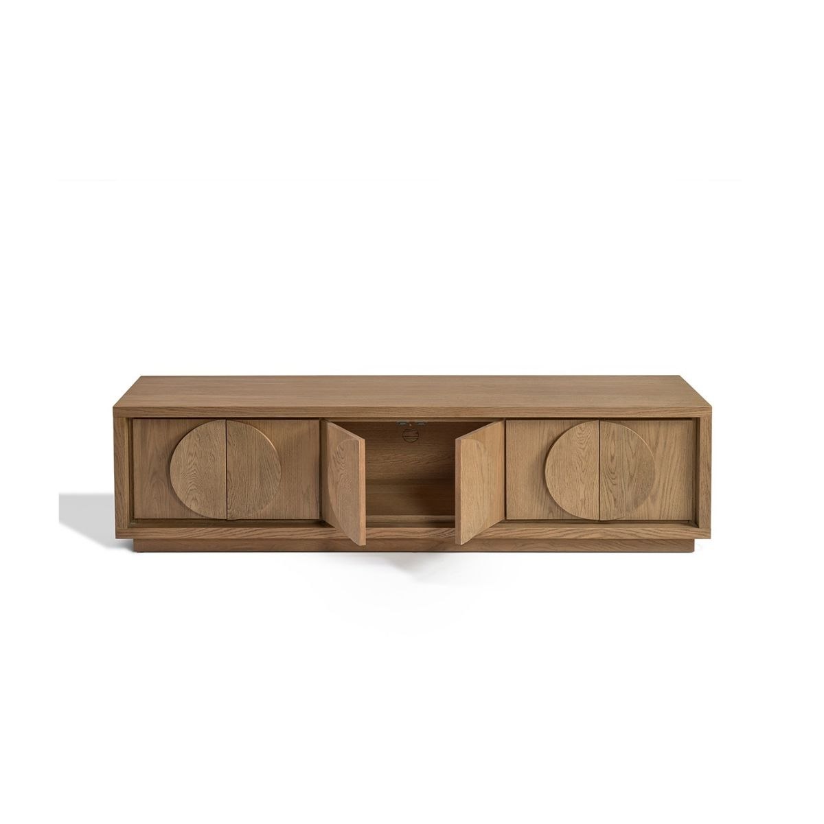 Mueble de TV de Roble con Frentes Circulares - Imagen 3
