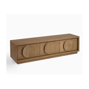 Mueble de TV de Roble con Frentes Circulares