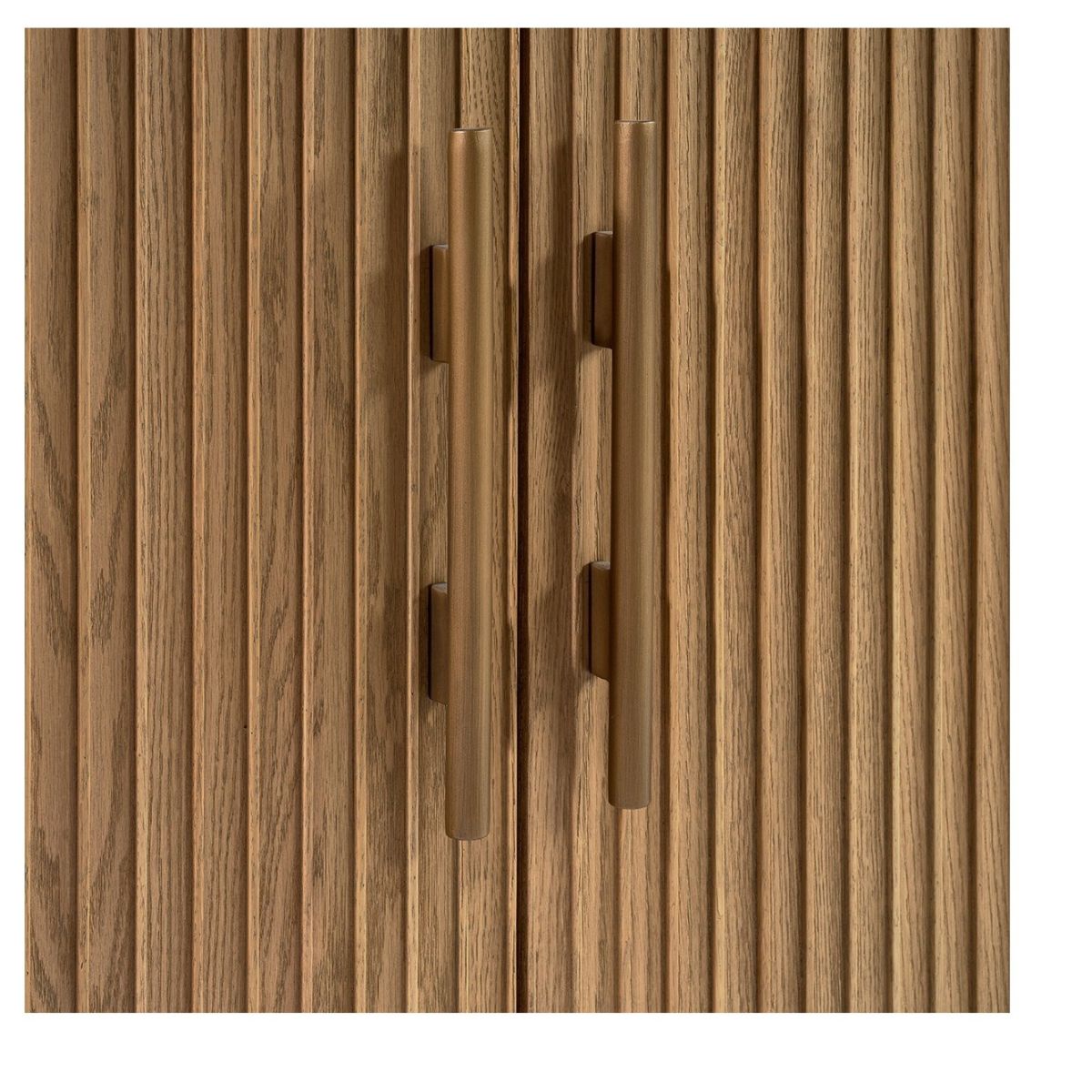 Aparador de Roble con Puertas Alistonadas y Base Metálica - Imagen 4