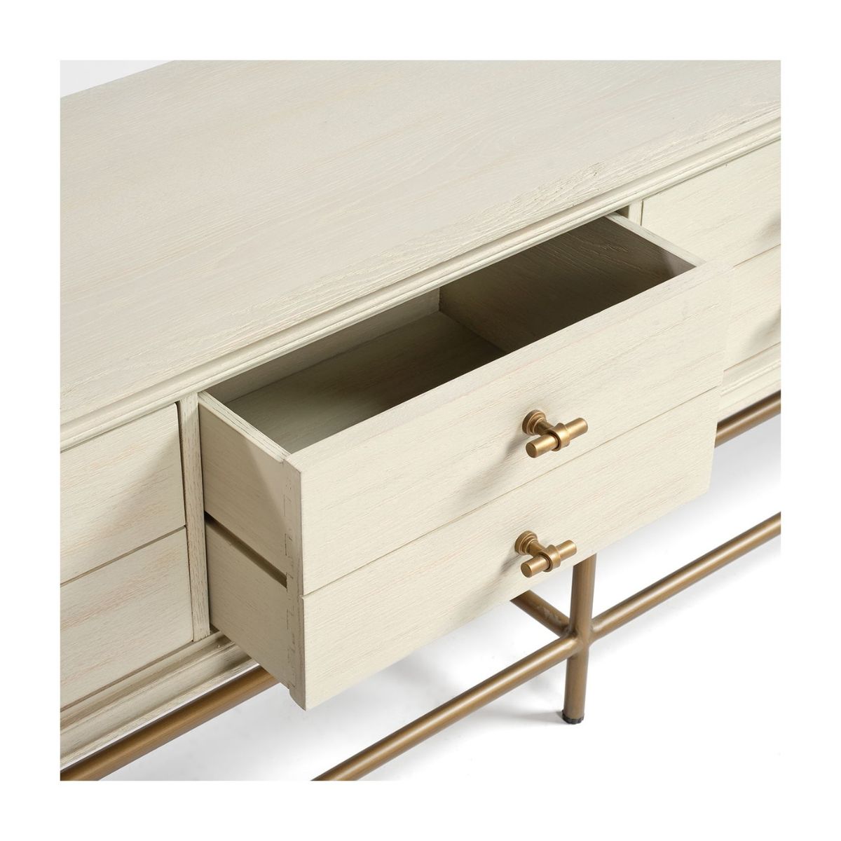 Mueble de TV de Roble con Ocho Cajones - Imagen 3