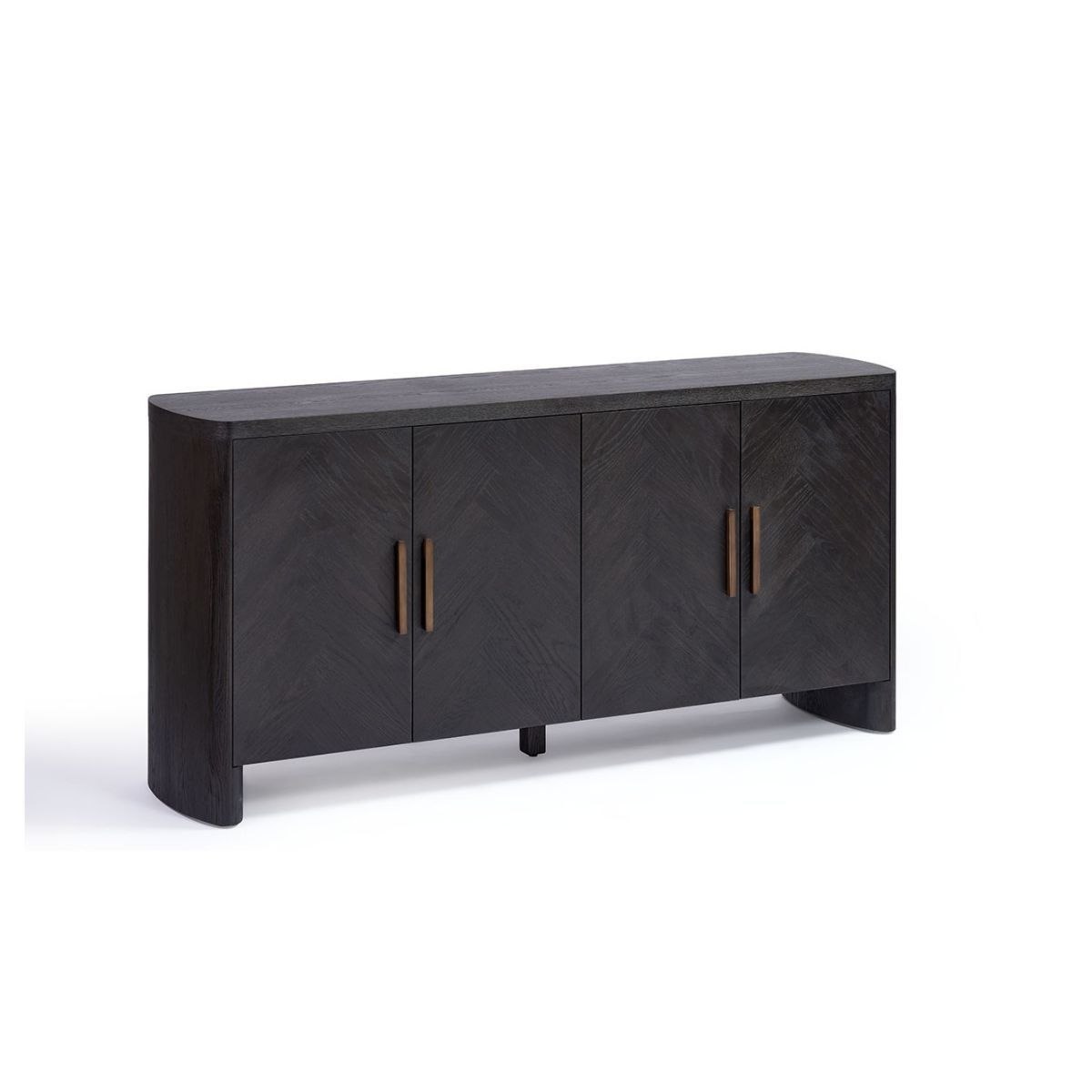 Aparador de Roble Black Brown con Cuatro Puertas en Espiga