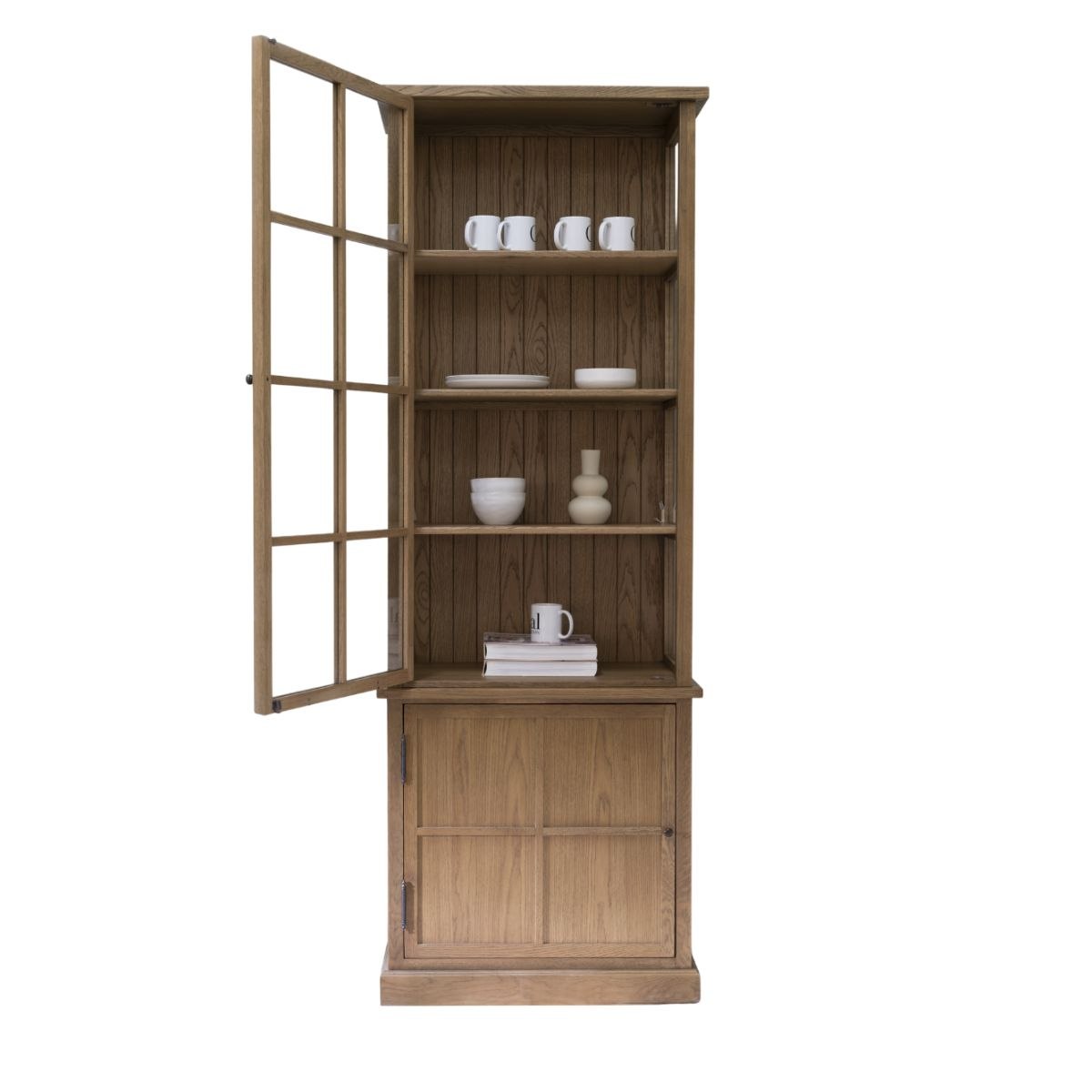 Vitrina de Roble Natural con Puertas de Cristal - Imagen 3