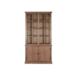 Vitrina de Roble Natural con Cuatro Puertas