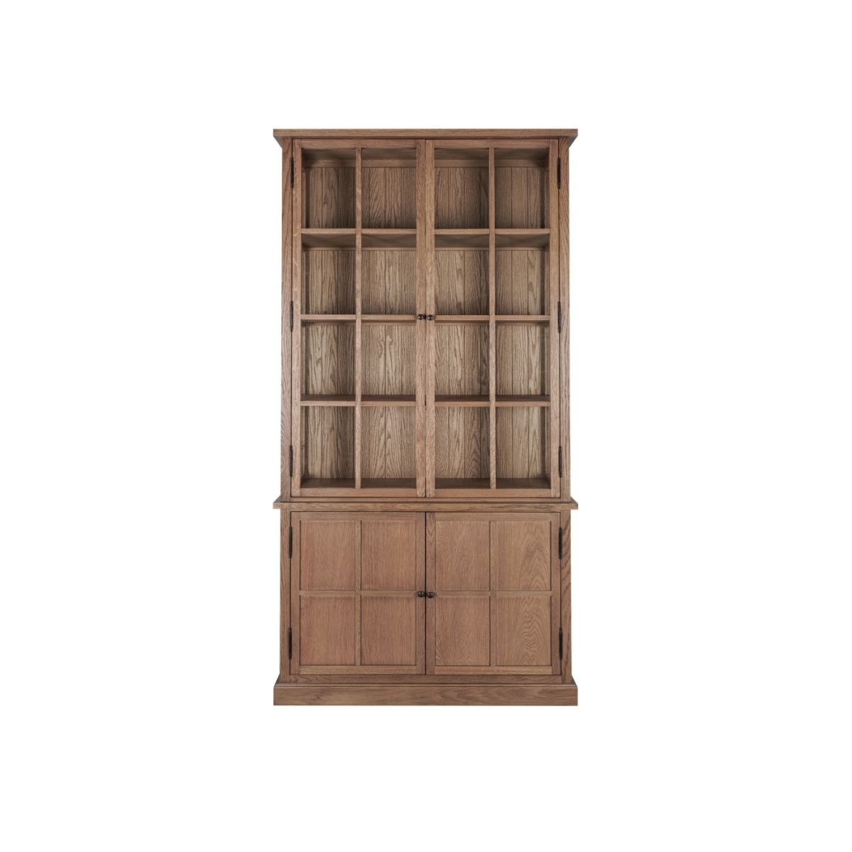 Vitrina de Roble Natural con Cuatro Puertas